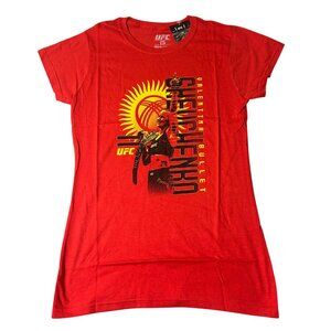 UFC Valentina Shevchenko Tee Womens S Red "Bullet"‎ Graphic T Shirt Cotton